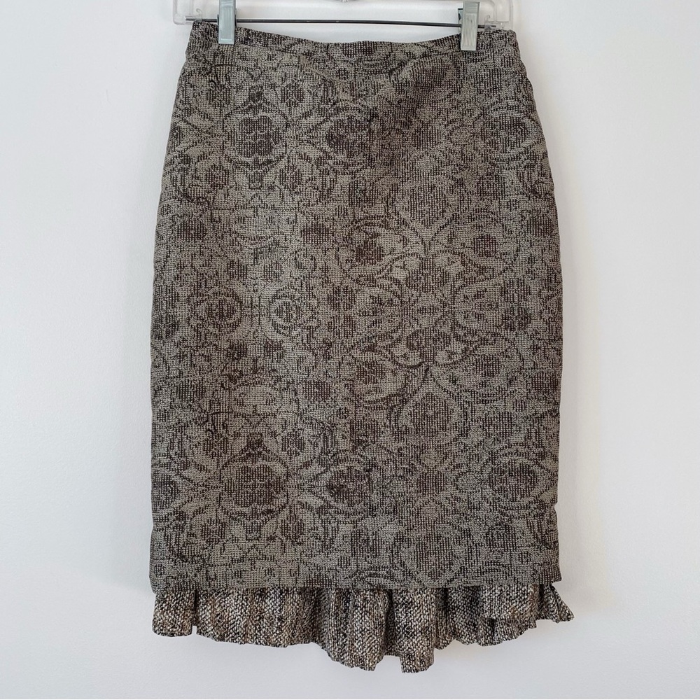 MaxMara Silk Pencil Skirt with Ruffle